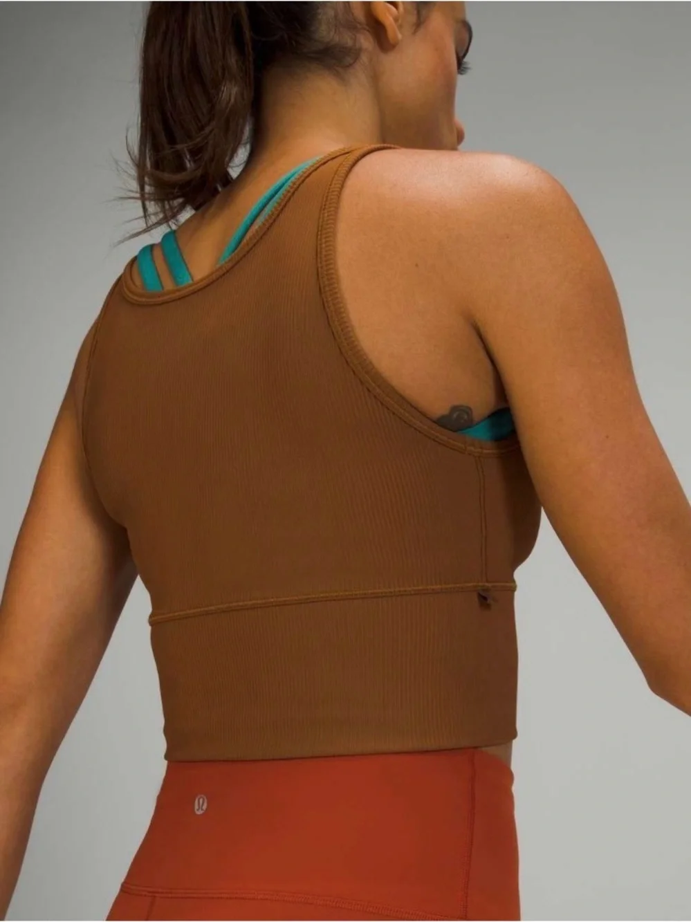 LULULEMON Ribbed Ribbed Power Pivot Top Copper Brown Size 4 - Picture 2 of 6